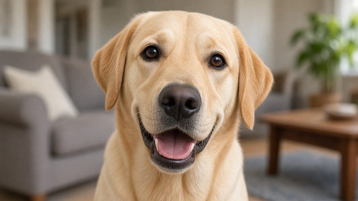 Original photo of a Labrador before AI painted dog portrait